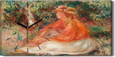 Produktbild von Wanduhr Bürouhr Leinwand Bild Geräuschlos 60x30 Malerei Frauen Wald Bäume Kunst - schwarze Hände