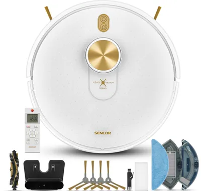 Obrázek produktu pro SENCOR SRV 9150WH Robotický vysavač, navigace Lidar, vysává a mopuje, UVC dezinfekce, infra čidla, čidla pro detekci schodů, chytré plánování, virtuální zeď
