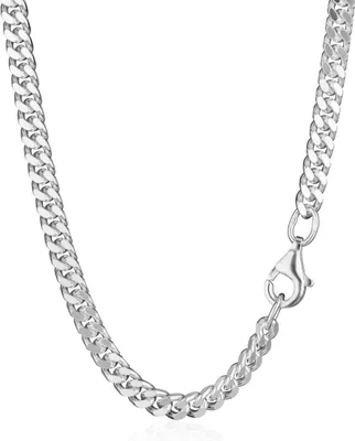 Produktbild von Halskette 50cm Panzerkette 4 fach diamantiert 925 Silber 3,4mm breit Silberkette