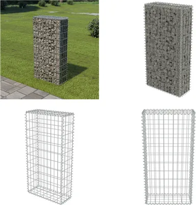 Produktbild von vidaXL Gabionenwand mit Abdeckung Verzinkter Stahl 50×20×100 cm - Gabionenwand - Gabionenwände - Gabione - Gabionen