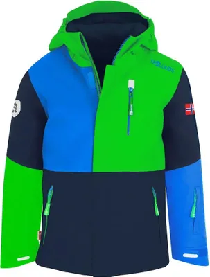 Imagen del producto de Chaqueta de invierno para niños Trollkids, modelo Hallingdal, color verde brillante/azul medio, talla 122