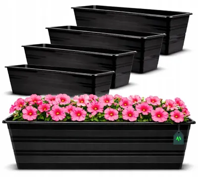 Produktbild von OMAGO Balkon Pflanzgefäß Anthrazit 60cm 4 Stück
