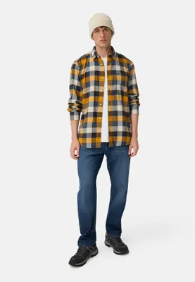Productafbeelding van camel active heren fleXXXactive® langarmshirt van lichtgewicht flanel, geel, mannenkleding