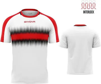 Produktbild von Sport-T-Shirt Givova Radio Rot-Schwarz Weiß - L