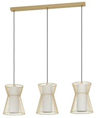 Produktbild von EGLO Pendelleuchte Maseta, 3 flammige Hängelampe, Hängeleuchte, Weiß, Esstischlampe, Wohnzimmerlampe hängend mit E27