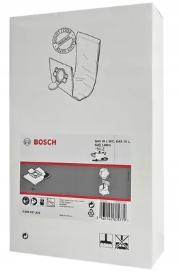 Obrázek produktu pro Bosch 2 605 411 229, Prachový sáček, Bílá, Fleece, Bosch GAS 15, Bosch GAS 20 L SFC Professional