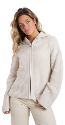 Immagine prodotto di Brave Soul - Giacca da donna, con dettaglio zip, in jersey WH127 (M) (colore pietra)