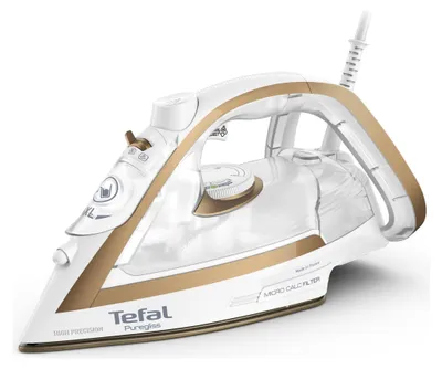 Produktbild von Tefal Puregliss FV8042, Trocken- & Dampfbügeleisen, Durilium AirGlide Autoclean soleplate, 2 m, 280 g/min, Bronze, Weiß, 50 g/min