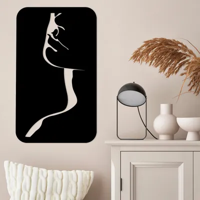Immagine prodotto di Wallity, Side View, accessorio decorativo da parete in metallo, 100 % METALLO, nero, 36 x 1,5 x 60 cm