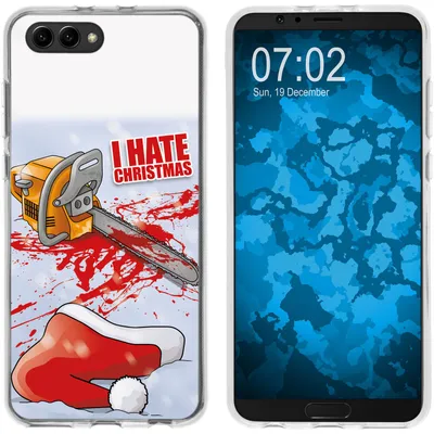 Produktbild von PhoneNatic Case kompatibel mit Huawei Honor View 10 Silikon-Hülle X Mas Weihnachten Hate X-Mas M8