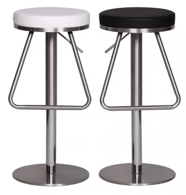 Image de Wohnling Tabouret de bar Durable M6 acier inoxydable brossé noir ; WL1.291