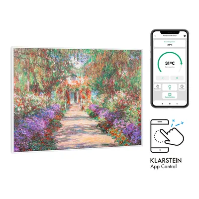 Produktbild von Klarstein Infrarotheizung mit Thermostat, 500W Elektroheizung, Smart Home Bild-Infrarotheizung zur Wandmontage, IR mit IoT/WiFi App-Control, Feuchtraum Flach-Heizkörper, CO2-Freie Wand Heizung