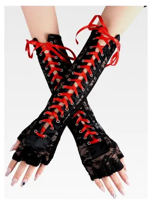 Produktbild von Fingerlose Spitzenhandschuhe in Schwarz