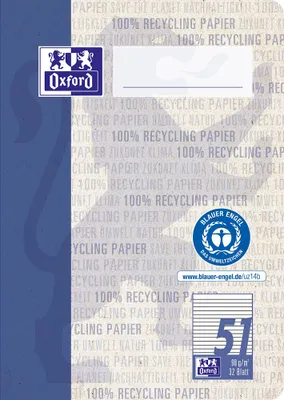 Produktbild von Oxford Oktavheft "Recycling" DIN A6 32 Blatt liniert