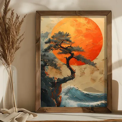Image de Wallity, AI206, tableau décoratif encadré en MDF, multicolore, 100 % MDF, 35 x 47 x 3,5 cm