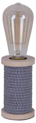 Produktbild von Tischleuchten - Tischleuchte "MAX" schwarz/weiß h: 12cm, Tischlampe im Stil Junges Wohnen, aus Metall, Kunststoff und Textilmaterial in schwarz, 12 cm hoch, Ø 7 cm, E27-Fassung – Schnurschalter