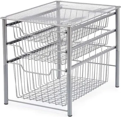Produktbild von Famanu Aufbewahrungsorganizer Metall - 3 Etagen - Badezimmer, Büro, Küche - Silber