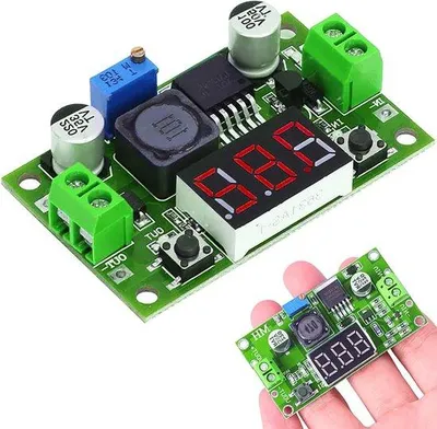 Obrázek produktu pro DC-DC step-down měnič (buck modul) 3,2 V – 35 V na 1,5 V – 35 V s LED displejem – kompatibilní s Arduinem