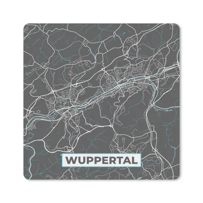 Produktbild von MuchoWow® Mauspad Mousepad Karte - Wuppertal - Blau - Stadtplan - Deutschland 20x20 cm - Mousepads - Maus Mat - Pad - Mausunterlage - Desk Mat - Bureauartikeln