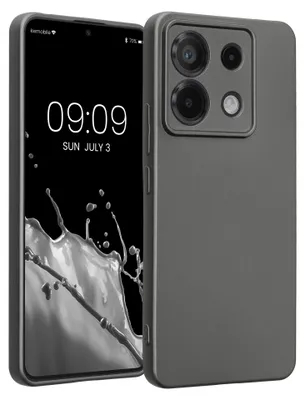 Produktbild von kwmobile Handyhülle für Xiaomi Redmi Note 13 Pro 5G / Poco X6 5G Hülle - weiche Silikon Case metallisch schimmernd - Schutzhülle Cover - Metallic Grau