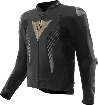 Immagine prodotto di Giacca da moto in pelle Dainese Super Speed 5, nera/oro, taglia 54