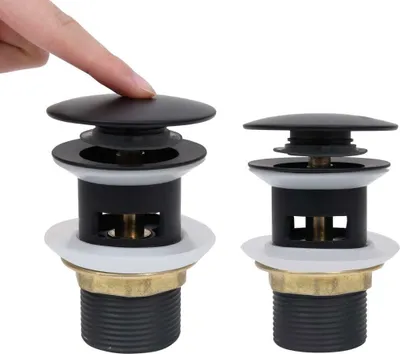 Obrázek produktu pro vidaXL Odtoková souprava s přepadem černá 6,4x6,4x9,1 cm