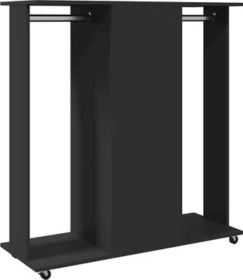 Zdjęcie produktu dla vidaXL Wieszak na ubrania z kółkami Czarny 102x38x110 cm Materiał drewnopochodny