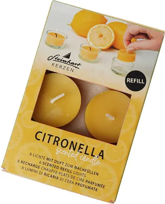 Produktbild von Refill-Lichte "Citronella", 6er-Pack Gelb 17/38 mm