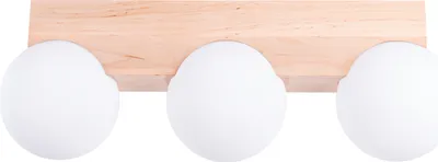 Image de Plafonnier BULBO 3 bois naturel 3xG9 8W bois/verre 16x12x46cm Sollux Lighting