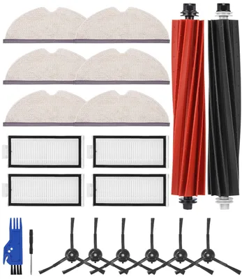 Produktbild von Zubehörset für Roborock Q5 Pro/Q5 Pro+/Q8 Max+/Q8 Max Saugroboter, 2 Hauptbürste, 4 Hepa-Filter, 6 Wischtücher, 6 Seitenbürsten, 1 Reinigungsbürste, Ersatzteile Zubehör