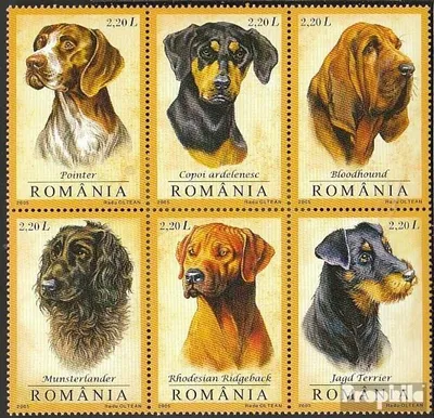 Produktbild von Briefmarken Rumänien 2005 Mi 5982-5987 Sechserblock (kompl.Ausg.) postfrisch Jagdhunde