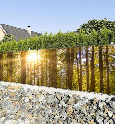 Produktbild von Zaunbanner Waldlichtung im Frühling Sichtschutz Garten Zaun
