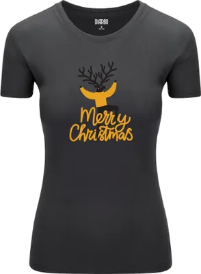 Produktbild von Diarbo Damen Weihnachts-T-Shirt Weihnachtsgeschenk Weihnachtshirsch Dunkelgrau Gr.S