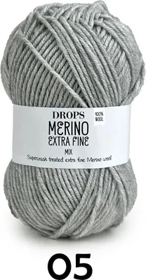 Obrázok produktu pre Drops Merino Extra Fine Uni Colour 05 Light Grey Pletacia priadza