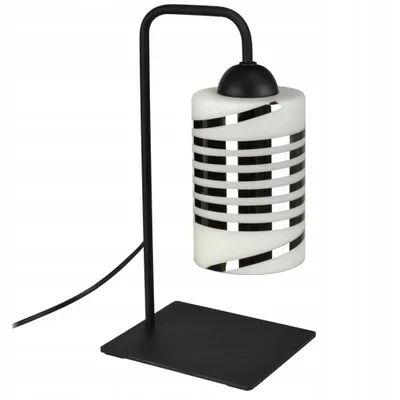 Zdjęcie produktu dla Lampa stołowa LUXOLAR Led - szklane klosze biało-chrom E27, 60W - lampka nocna do sypialni
