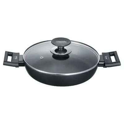 Obrázok produktu pre Berndes Alu Indukčný kastról na dusenie so sklenenou pokrievkou, kastról, servírovacia panvica, nepriľnavý povrch, hliník, čierna farba, Ø 24 cm, 011365