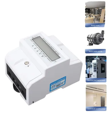 Immagine prodotto di Contatore elettrico, display LCD a 8 cifre, trifase a 4 fili, corrente massima 100 A, tensione 3 x 230/400 V, corrente di spegnimento 0,04%