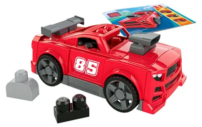 Image de Mega Bloks : Voiture de course à construire et à faire rouler - 26 pièces.