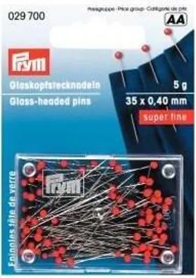 Produktbild von Prym Glaskopfnadeln SF 0,40 x 35 mm rot