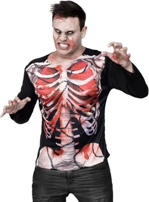 Produktbild von Halloween T-Shirt Zombie Skelett M / L