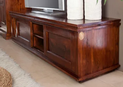 Immagine prodotto di MASSIVMOEBEL24 | OXFORD #450 Mobile TV in legno di acaca - laccato / nougat 160x45x45