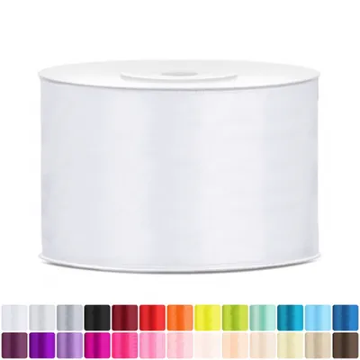 Produktbild von Satinband 50mm Weiß - 25 Meter Rolle Geschenk- & Schleifenband