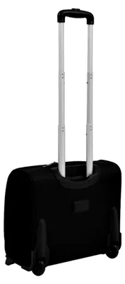 Produktbild von Schwarzer Pilottrolley, Handgepäck Trolley aus wasserabweisendem Polyester, langlebig, mit 2 Rollen und Teleskopgriff, viel Platz für Kleidung