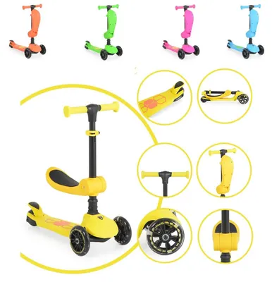 Produktbild von Moni Kinderroller 2 in 1 Lamborghini Laufrad, Lenkerhöhe verstellbar, klappbar gelb