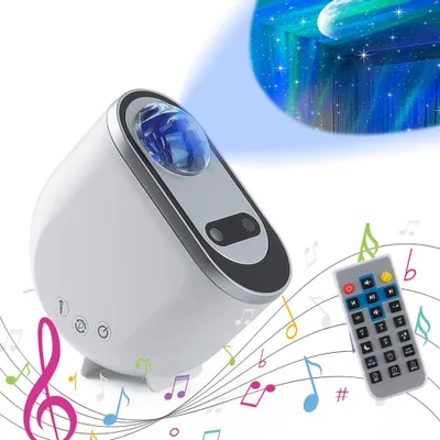 Image de Projecteur de ciel étoilé, lampe projecteur d'étoiles connectée, lampe aurore boréale 3D Galaxy avec minuterie, haut-parleur Bluetooth, veilleuse pour la décoration de la chambre d'enfant