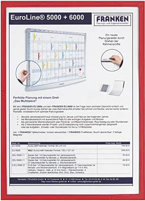 Produktbild von Franken Dokumentenhalter ITSA4M/5 01 DIN A4 rot 5 St./Pack.