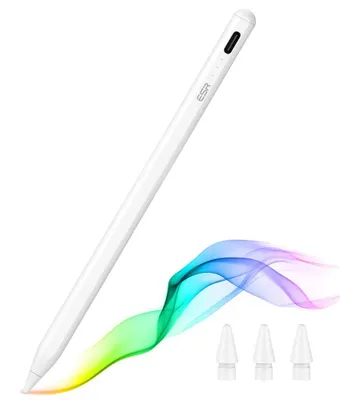Obrázok produktu pre ESR Stylus Pen (6C00107) – dotykové pero pre iPad, magnetické uchytenie, Bluetooth, USB-C, Palm Rejection, náklon – biele