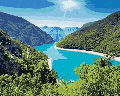 Produktbild von Zuty - Malen nach Zahlen - BIERSCHLUCHT MIT EINEM FANTASTISCHEN STAUSEE, 40x50 cm, mit Keilrahmen (bereits gespannt)