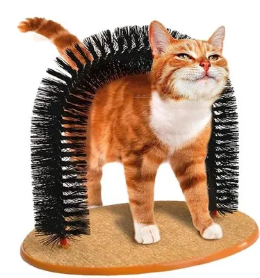 Produktbild von Famanu Katzenmassagebürste für Kratzen und Juckreiz - Pflegewerkzeug mit Schweinehaar