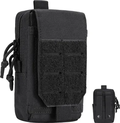 Produktbild von Taktische EDC Tasche,Tasche Pouch, Kleine Gürteltasche, Bauchtasche mit Klettverschluss und Reißverschluss, Multifunktionale Handytasche für Radfahren